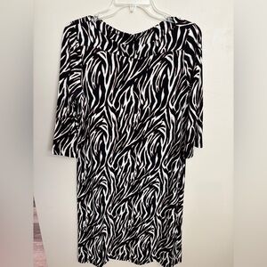 Chico’s Black and White Zebra Print Dress NWOT